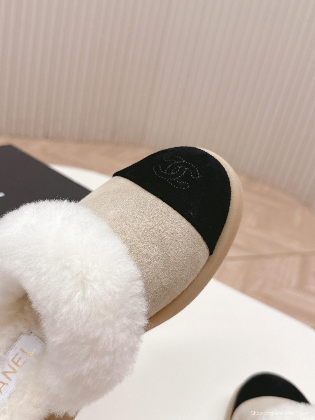 Chanel 2025/SS Fall Winter New Fur Slide Sandals Half-Drag - KFY00310