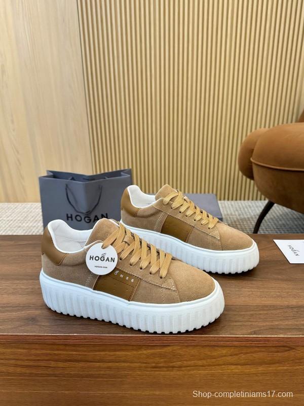Hogan H-STRIPES Series Couple Thick Sole Biscuit Shoes Casual Sneakers - AS00310