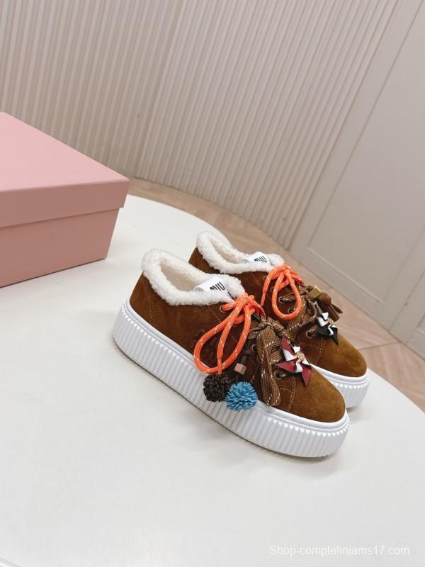 MIUMIU 3D Embroidered Platform Casual Shoes - LY00320/LY00340