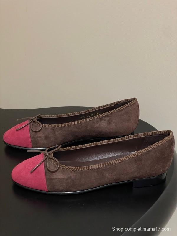 Adidas 2025 SS Bow Ballet Flats Classic Suede Flat Shoes - KFY00300