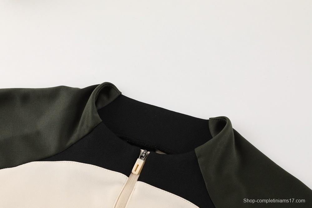 23/24 Barcelona Beige S-2XL Half Zipper Jacket+Long Pants