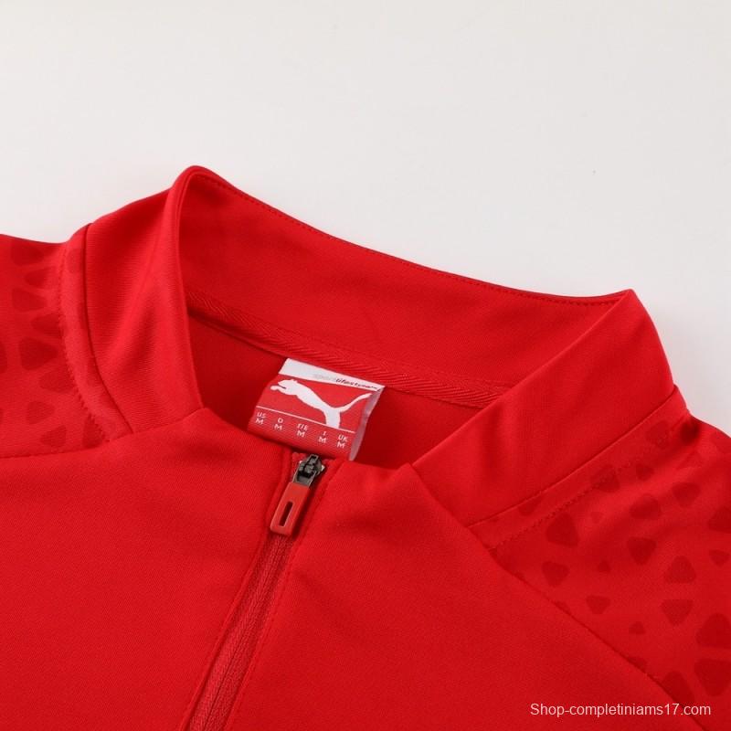 23/24 AC Milan Red S-2XL Half Zipper Jacket+Long Pants