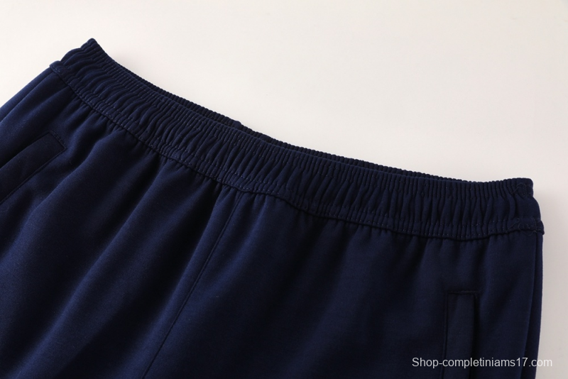 25/26 Real Madrid Royal Blue Half Zipper Jacket+Long Pants S-2XL