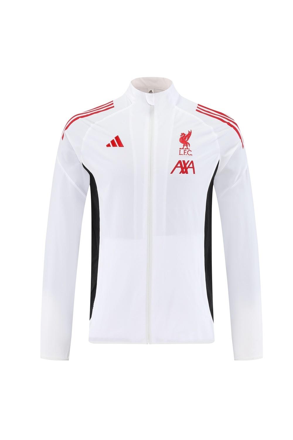 25/26 Liverpool White S-2XL Half Zipper Jacket+Long Pants