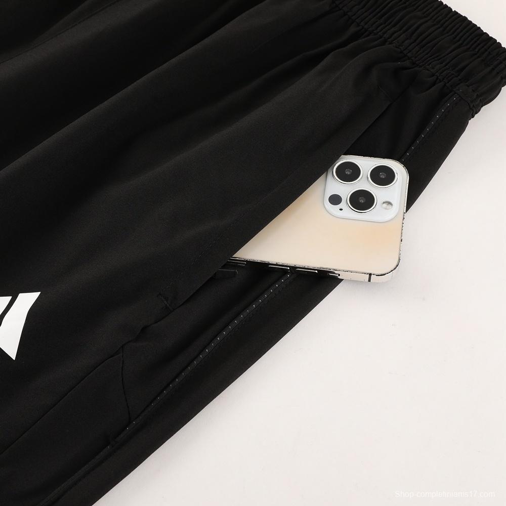 2025 Adidas Black White Half Zipper Jacket+Long Pants S-2XL