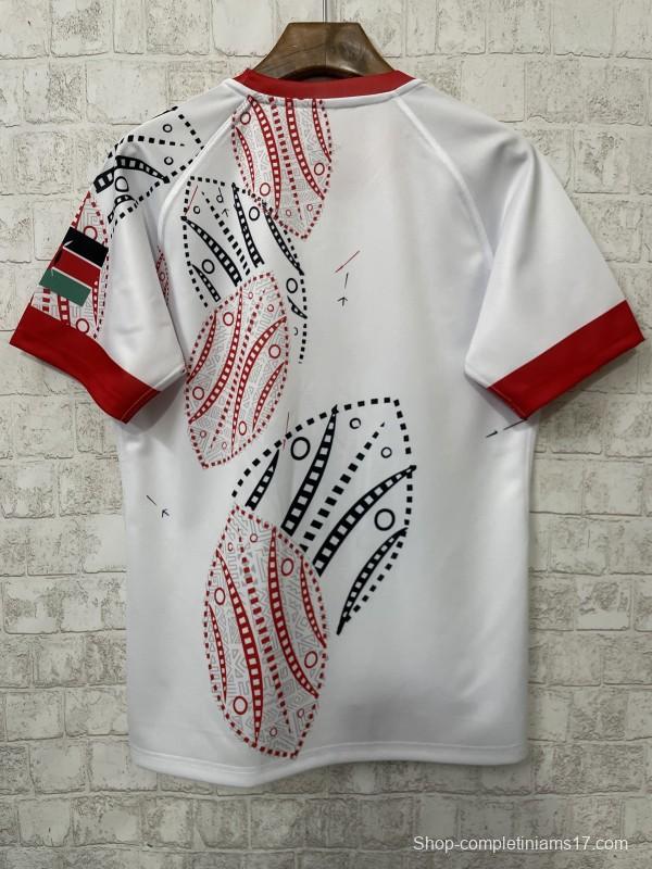 2026 Kenya White with Red and Black Tribal Dot Patterns Jersey