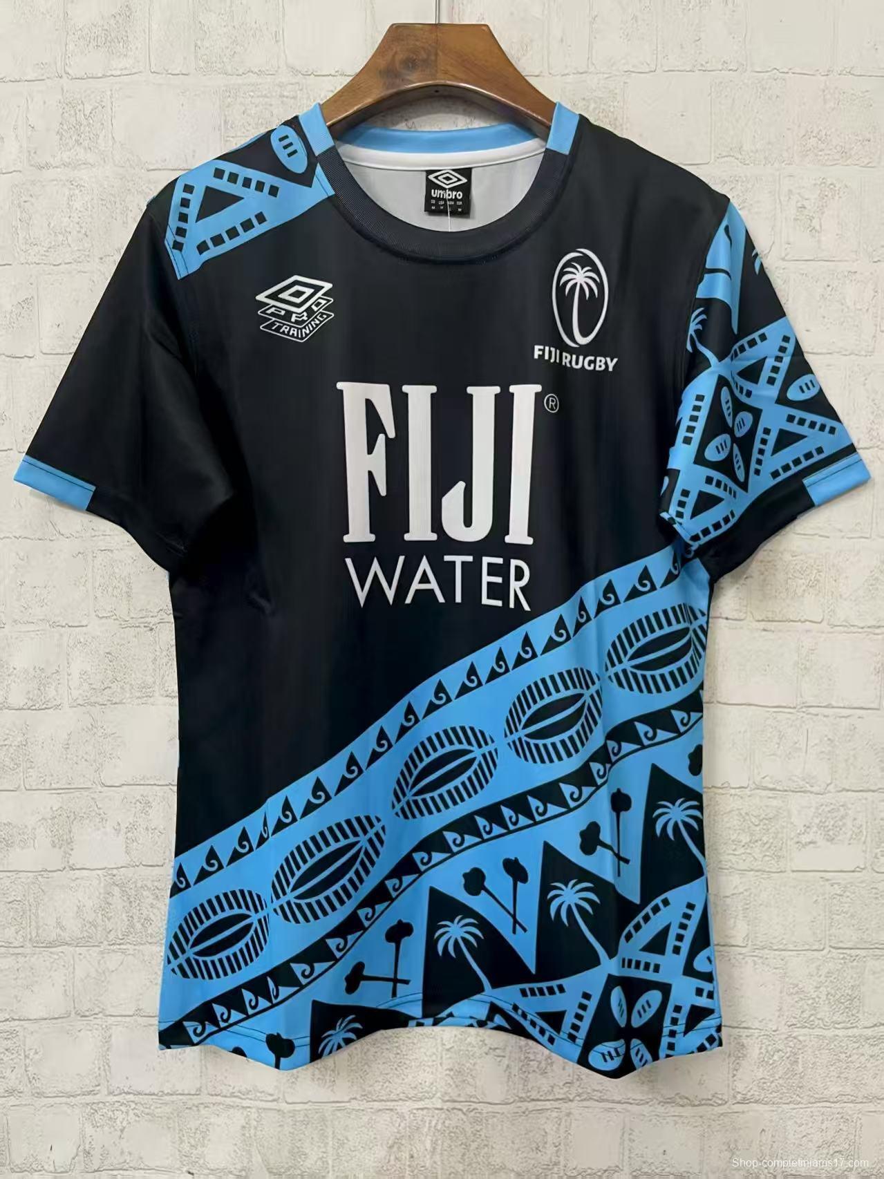 2026 Fiji Black with Pacific Island Art Jersey