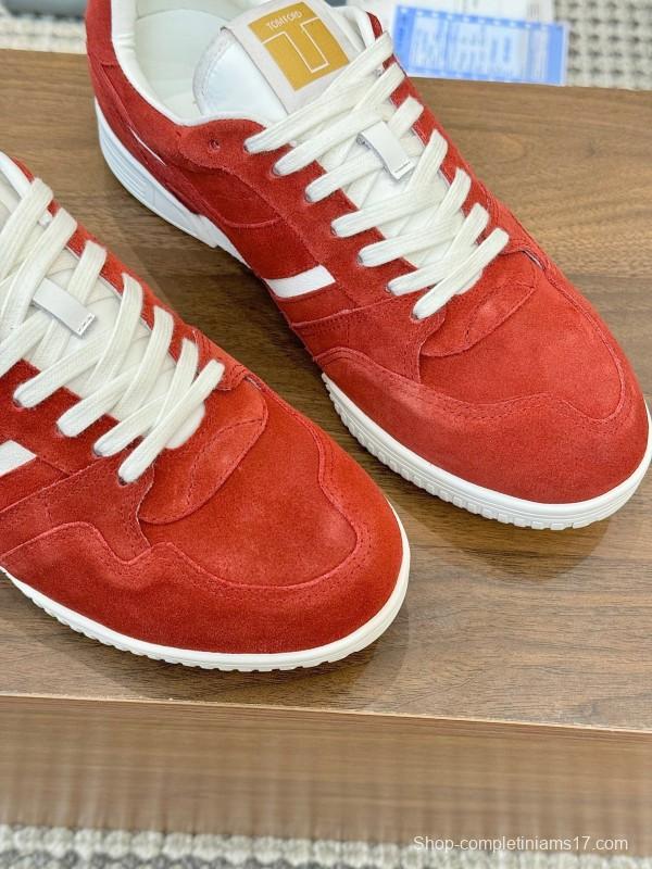 Tom Ford 2025 SS Casual Sneakers with Classic Color Blocking and Imported Leather Insole - AS00350