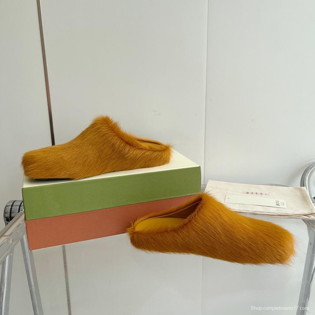 Marni 2025/SS Mule Shoes with Pony Hair - LY00