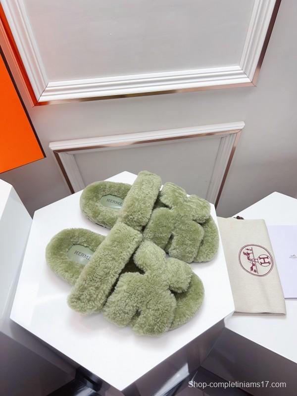 H Erijus Shoes 2025 Spring Summer Collection Genuine Fur Slippers - LY00270