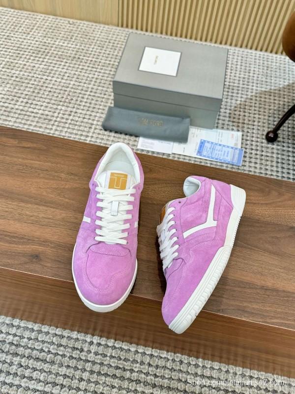 TOM FORD 2025 SS Casual Sneakers with Classic Color Blocking and Imported Leather Insole - AS00350