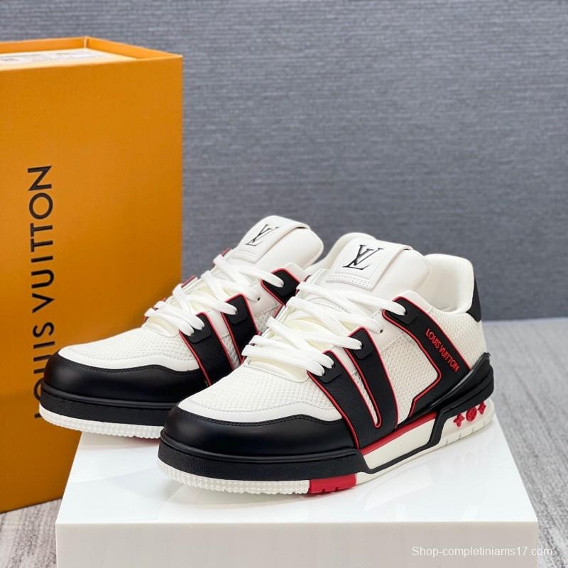 Louis Vuitton Trainer Sneaker Low 2025 SS New Colorway Couple Style Casual Sports Basketball Shoes - LY00400
