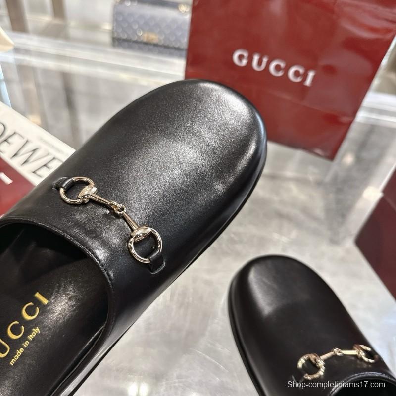 Gucci Camel Suede Horsebit Women's Barefoot Mules - LY00240