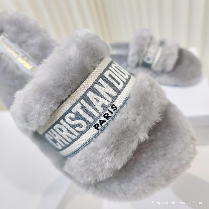 Dior Metal Buckle Wool Slippers Collection - LY00280