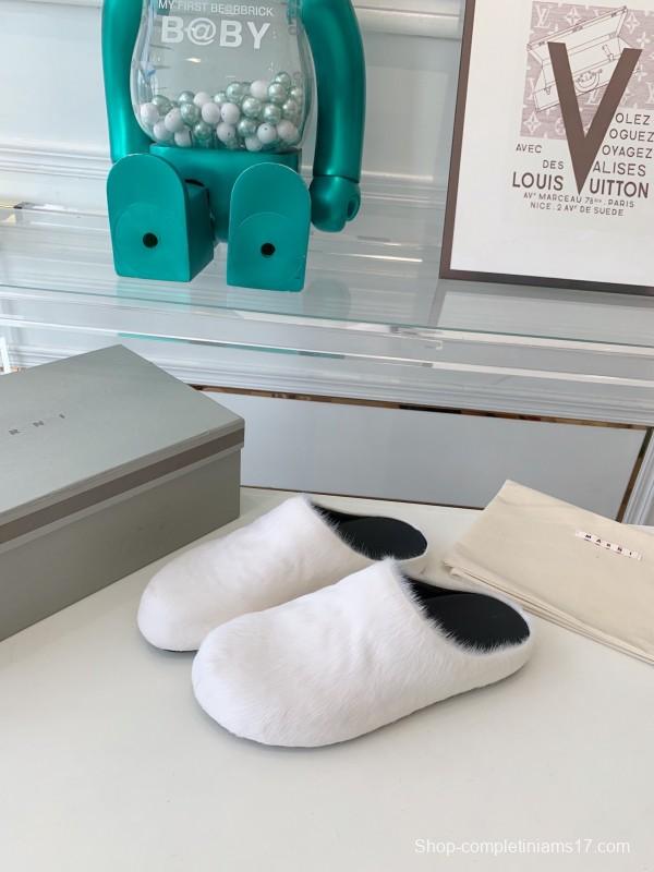 Marni 2025/SS Mule Shoes with Horsehair Design - LY00
