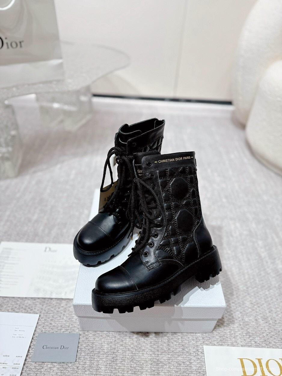 DIOR CHRONO Embroidered Motorcycle Ankle Boots - LY00390