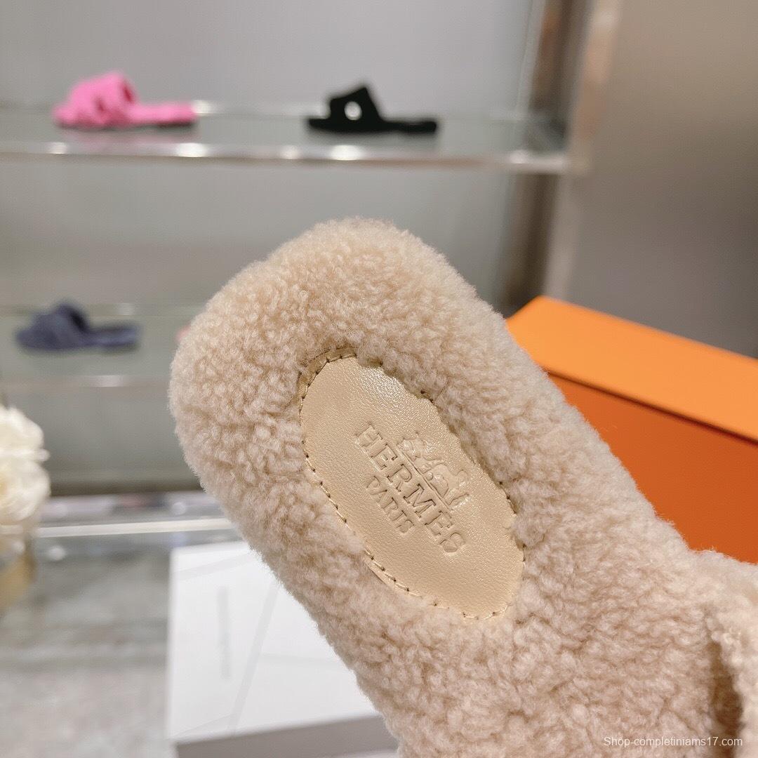 H Home Love Teddy Wool H Slippers Flat Sole Winter - LY00240