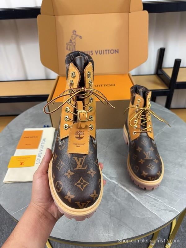 Timberland x LV Monogram Ankle Boots Waterproof Suede Leather - LY00380