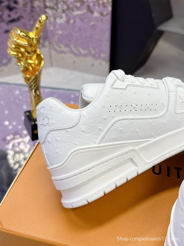 Louis Vuitton LV Trainer Maxi Sneakers Series with Ostrich Pattern - AS00400