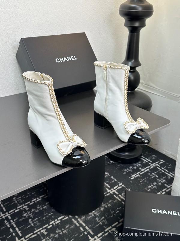 Chanel 2025/SS Bow Chain Stiletto Ankle Boots - LY00370