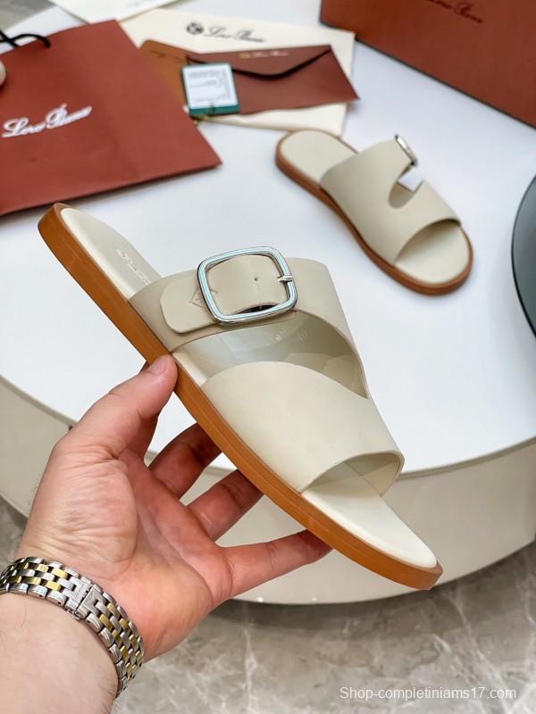 Loro Piana 2025 SS Men's Spring Summer Slippers with High-Quality Stitching and Original Sole - AS00250