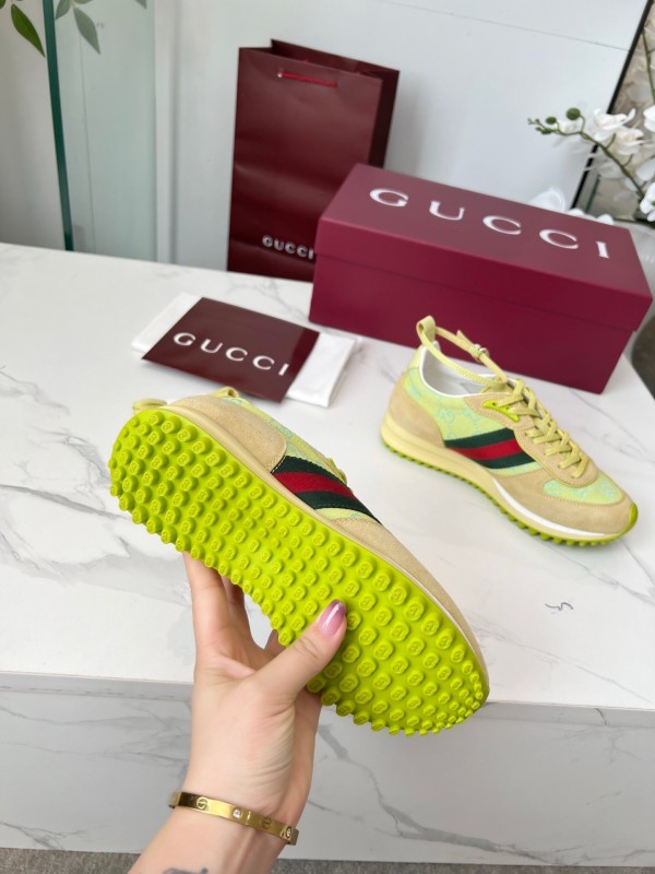 Gucci Women's Casual Shoes with GG Supreme Print and Metal Horsebit Detail - AS00330