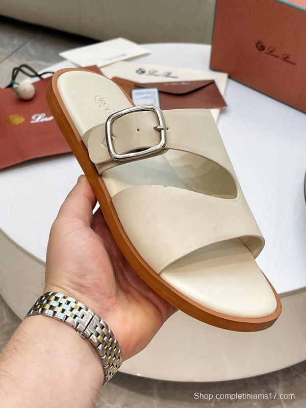 Loro Piana 2025 SS Men's Spring Summer Slippers with High-Quality Stitching and Original Sole - AS00250