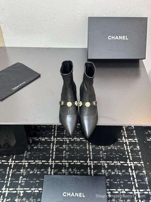 Chanel 2025/SS 24B Autumn Winter New High Heel Bow Sock Boots - LY00380