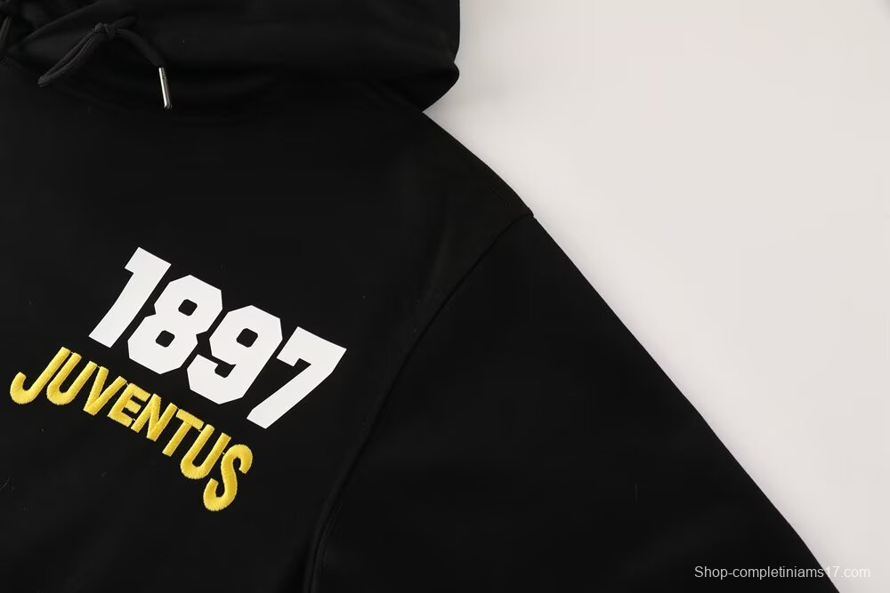 25/26 Juventus Black Sweatshirt Full Zipper Jacket+Long Pants