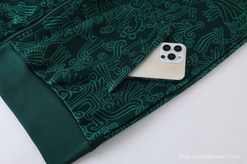 2025 Mexico Green Full Zipper Jacket+Long Pants