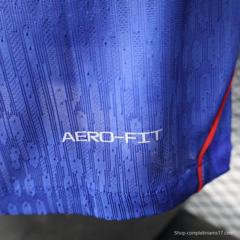 Player Version 2026 Croatia Away Blue with Subtle Checkerboard Pattern Jersey