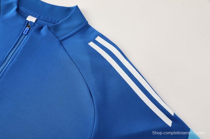 25/26  Adidas Royal Blue/Sky Blue Full zipper Jacket Tracksuit+ long pants