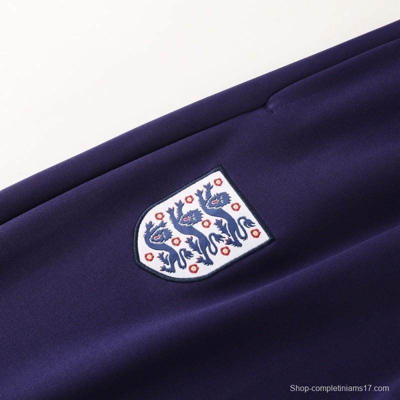 24/25  England Purple Full zipper Jacket Tracksuit+ long pants