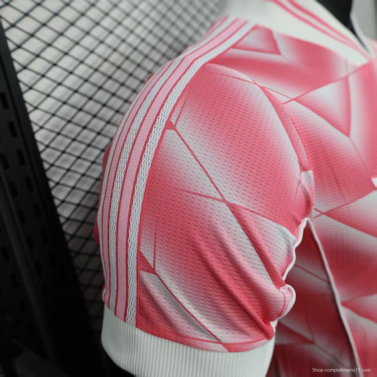 Player Version 1988/89 Real Madrid Third Pink with Geometric Chevron Pattern Jersey