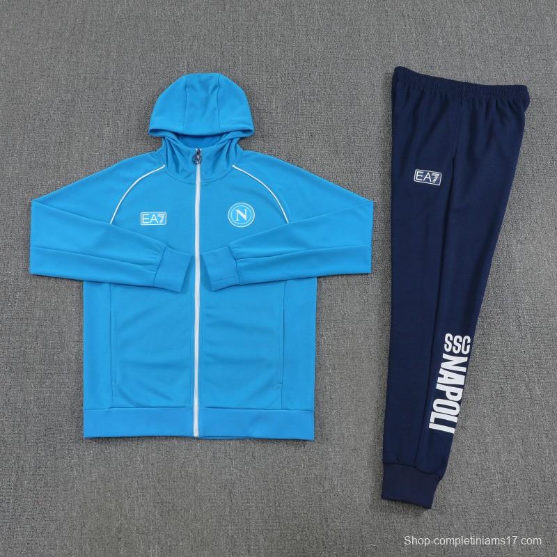 25/26  Napoli Sky Blue  Full zipper Jacket Tracksuit+ long pants
