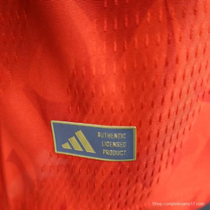 Player Version 2026 Belgium Home Red Long Sleeve Jersey