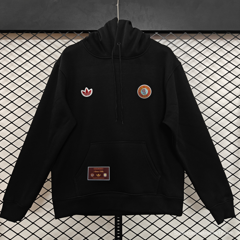Player Version 2026  Aston Villa x Adidas Home Embroidered Fleece Hoodie 9 Colors