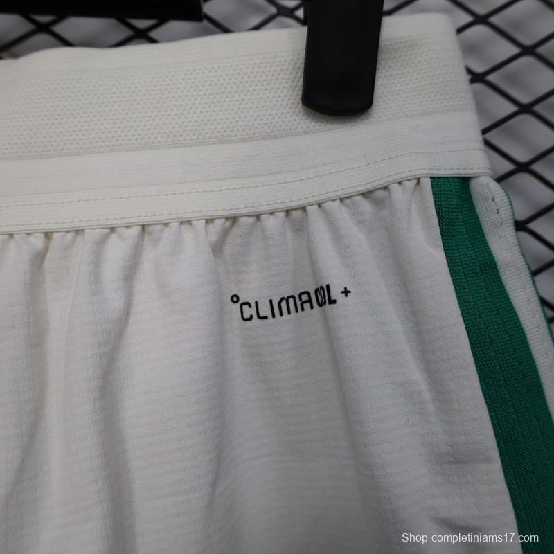 2026 Player Version Algeria White with Green Side Stripes Shorts