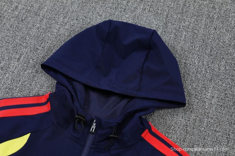 26/27 Colombia  Navy Blue Full Zipper Hooded Jacket Tracksuit + Long Pants