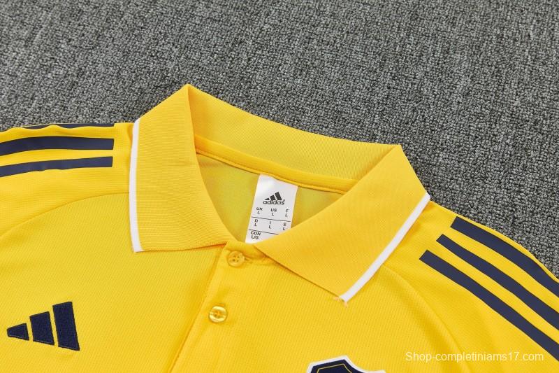26/27 Boca Yellow Polo Training Shirt + Long Pants Tracksuit