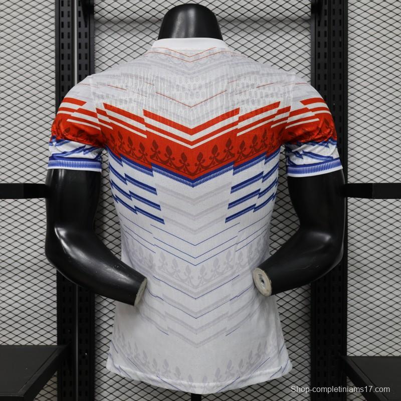Player Version 2026 France Away White with Red & Blue Chevron Stripe Special Edition Jersey
