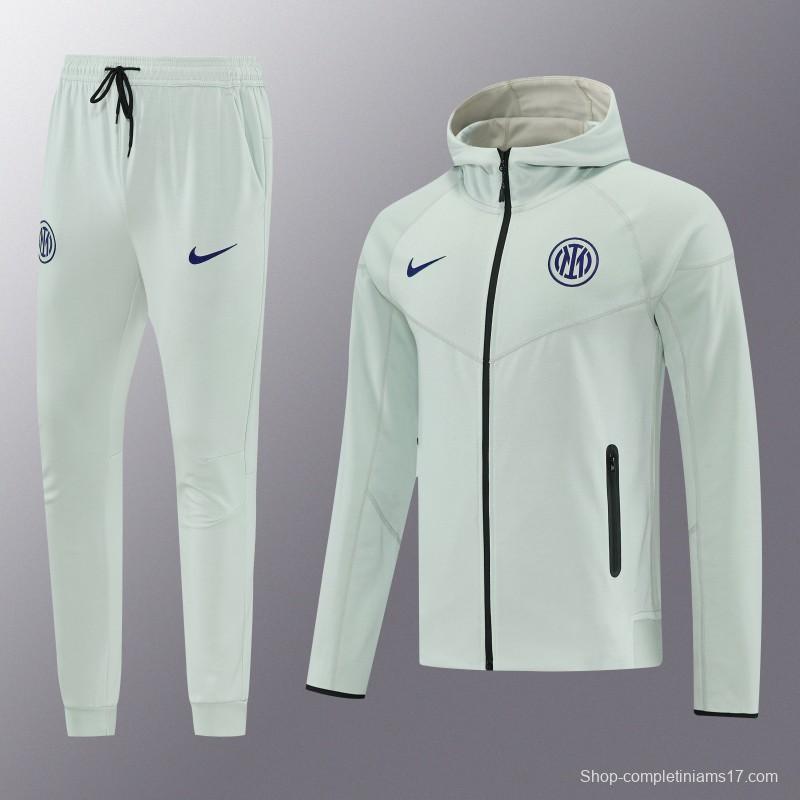 26/27 Inter Milan Light Mint Full Zipper Hooded Tracksuit + Long Pants