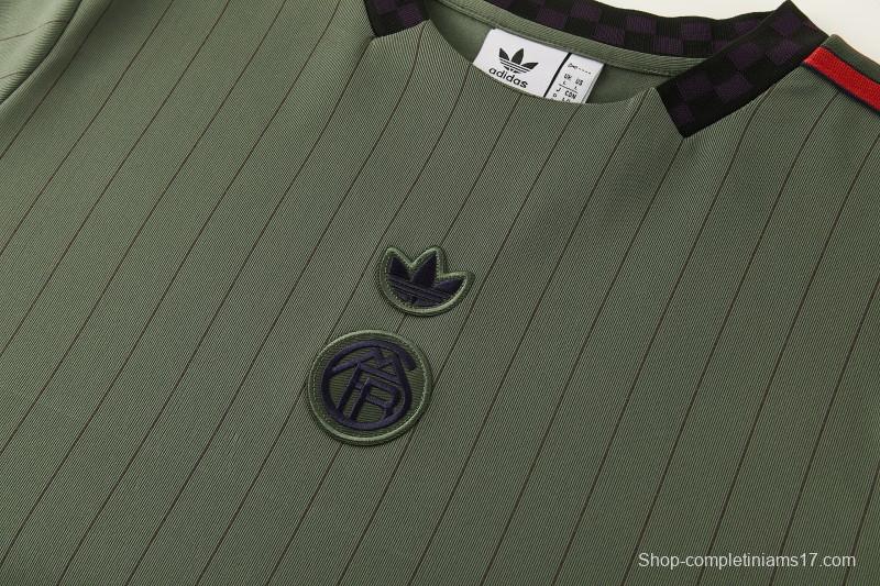 26/27 Bayern München  Forest Green  Pinstripe  Short Sleeve+Soccer Shorts