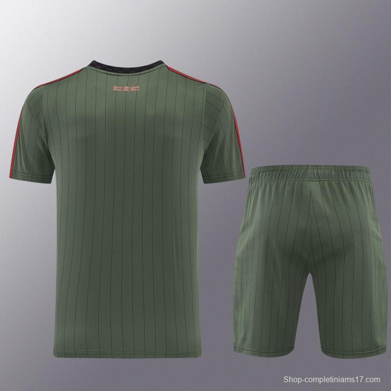 26/27 Bayern München  Forest Green  Pinstripe  Short Sleeve+Soccer Shorts
