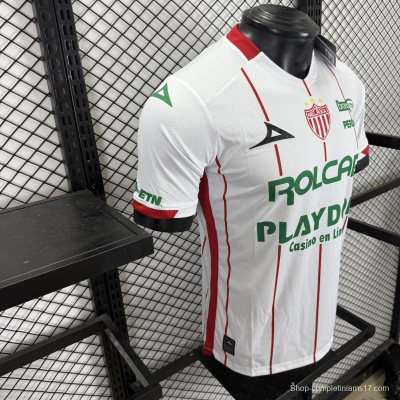 Player Version 25/26 Club Necaxa White with Red Pinstripe Jersey