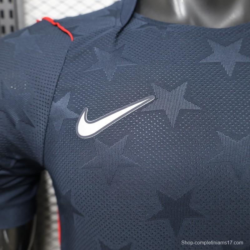 Player Version 2026 USA Navy Blue with All-Over Star Pattern Away Jersey