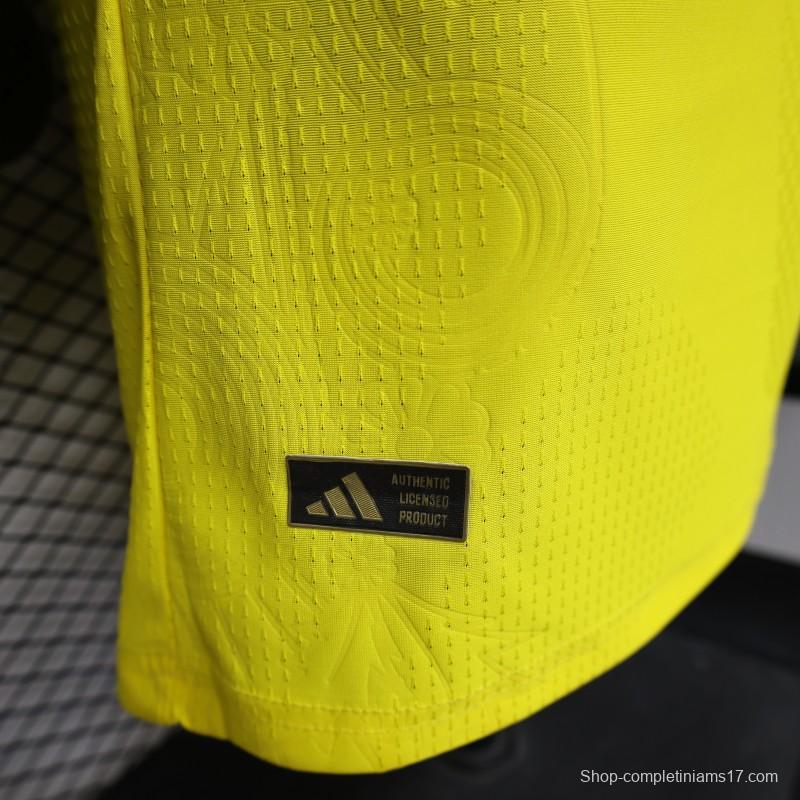Player Version 2026 Sweden Yellow with Blue Panel Home Jersey