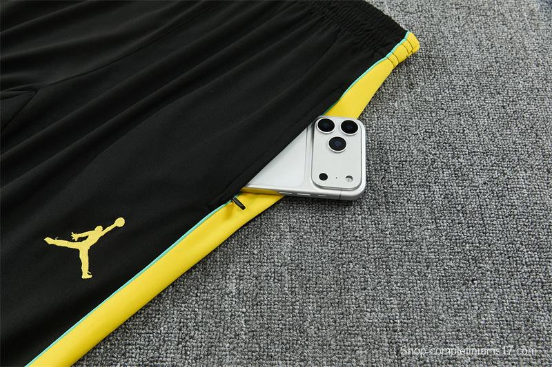 2026 Brazil Black & Yellow Half Zipper Jacket Tracksuit + Long Pants