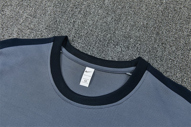 2026 England Grey Short Sleeve+ Navy Blue Soccer Shorts