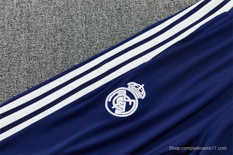 26/27 Kids Real Madrid Home White Half Zipper Jacket Tracksuit + Long Pants